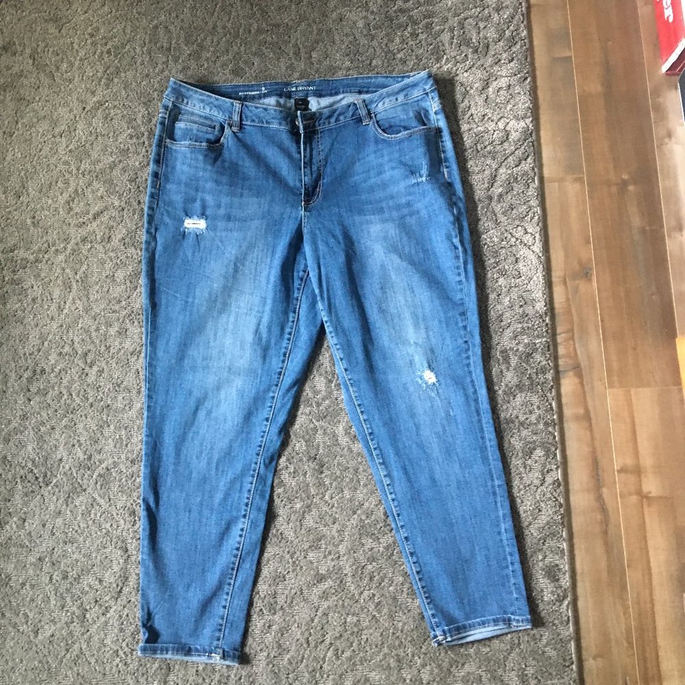 Lane Bryant Genius Fit size 22 distressed boyfriend Jeans
